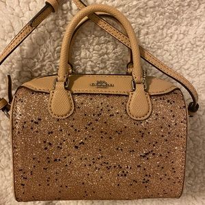 Coach pastel pink mini crossbody with glitter